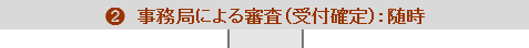 事務局による審査（受付確定）：随時